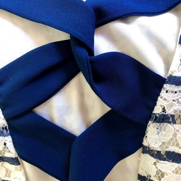 Alta White & Blue Striped Dress - Picture 3 of 4